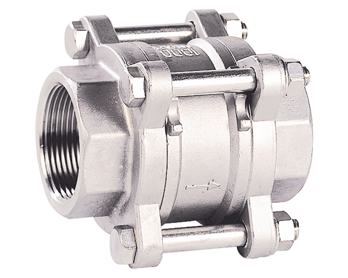 Stainless steel CF8M spring check valve 384 3 piece body NPT 1/4''